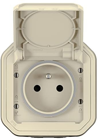 prise de courant - 2p+t - beige - saillie - legrand plexo 069776l