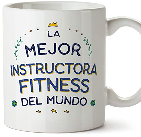 MUGFFINS Tazas para INSTRUCTORA FITNESS mujer - En Español - Mejor del Mundo - 11 oz / 330 ml - Regalo original y divertido