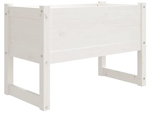 vidaXL Fioriera Bianca 78x40x52 cm in Legno Massello di Pino