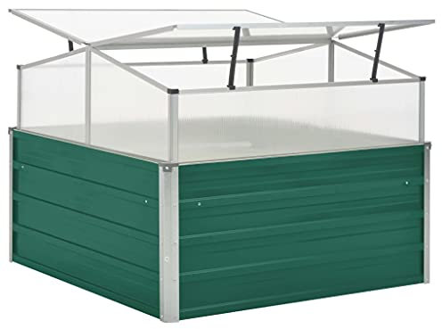 Chusui Gewächshaus, Gartengewächshaus, Green House, Foliengewächshaus Winterfest, Tomatengewächshaus, Grün 100x100x77 cm Verzinkter Stahl