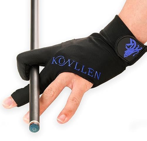 KONLLEN Billardhandschuhe für Links-/Rechtshänder L/XL Professionelle rutschfeste verstellbare und atmungsaktive Snookerhandschuhe Gängige Größen für Erwachsene