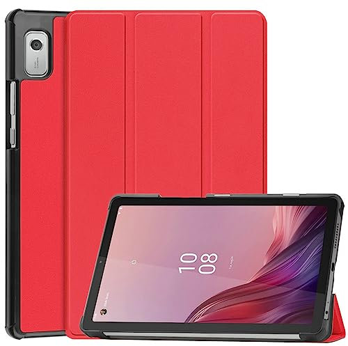 Kepuch Custer Funda para Lenovo Tab M9 TB-310FU,Slim Smart Cover Fundas Carcasa Case Protectora de PU-Cuero para Lenovo Tab M9 TB-310FU - Rojo