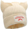 XYIYI Weiß Knit Beanie Hüte Niedlich Katze Ohr Mütze Winter Wolle Mütze Warm Häkeln Skull Cap Slouchy Hut