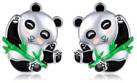Panda Ohrringe 925 Sterling Silber Panda Ohrstecker Panda OhrMuttertag Schmuck Geschenk für Damen