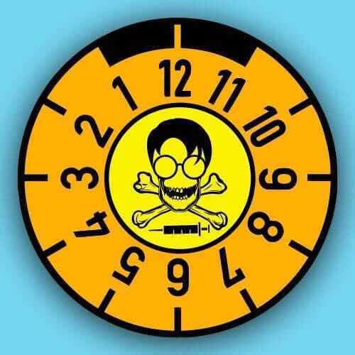 Sammys Shirt Store Impf-Verfalls TÜV Plakette Aufkleber 24 cm