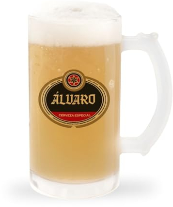 DEREGALOOS Jarra de Cerveza Personalizada con nombre. Jarra de Cristal Personalizada para bebidas frías. Regalos día del Padre. Detalles originales. (Cerveza especial)