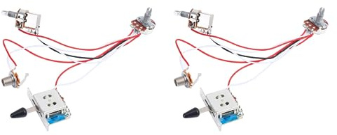 ISTOVO Electric Guitar Wiring Kit 1 Volume 1 Tone 3 Toggle Switch 500K Pots Jack 2 Set