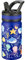 Fanhaw 420 ml Gourde Isotherme avec Paille - Bouteille Enfant en Acier Inoxydable Double Paroi, Anti-Fuite, Sans BPA, Pour Garçons et Filles (Bleu - Océan)