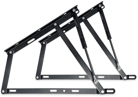 Homey - Pack de Sistema Completo de Elevación Hidráulicos Profesional para Canapés, Incluye Bisagras Pistones Tornillería, Potencia 900 NW (Cama de 90)