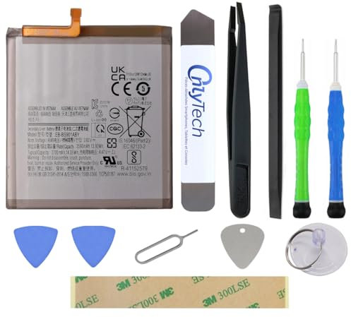 OnlyTech - Kit di riparazione Batteria di ricambio Premium per Samsung Galaxy S22-3700mAh con 10 Strumenti e Adesivo