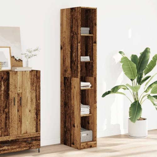 Rantry Antiker Holzschrank, 30 x 50 x 200 cm, aus mehrschichtigem Holz, Büro-Möbel, Aufbewahrungsschrank