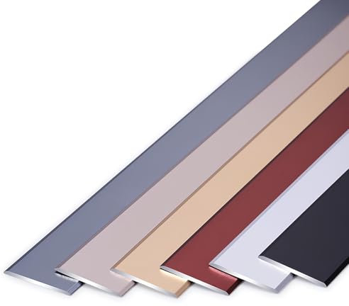 Alu Böden Übergangsleiste Übergangsprofil Für Bodenfugen Von, Flacher Boden-Übergangsstreifen Teppich Laminat Parkett Übergangsschiene Erhältlich In Verschiedenen Größen Und Farben(Iron gray,2*270cm/3