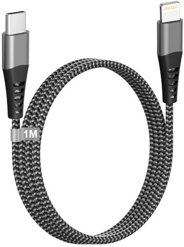Cavo USB C Lightning 1M[Certificato Apple MFi], Cavo iPhone USB C Cavo lightning USB C Cavetto iPhone Filo Nylon Cavo Caricatore iPhone Carica Rapida per iPhone 14 13 12 11 Pro Max/Mini/XS/XR/8/iPad
