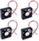 JZK 4PCS 50x50x15mm DC 24V mini cooling fan 50mm with 2 pin leads, 5500 rpm, 0.04A, 5015 sleeve bearing small brushless DC fan 5cm for cooling or ventilation, 3D printer fan