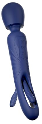 Sweet Smile 2in1 Wand - Verführerischer Stimulator, vielfältig anwendbar, mit 7 abwechslungsreichen Vibrationsmodi, in Blau | 1er Pack