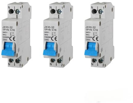 gloca Interruttore Magnetotermico Automatico 1P+N 16A 220V 4.5KA 1 Modulo DIN C16