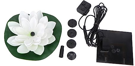 Garneck Lotusförmiger Solarbrunnen Schwimmend Für Aquarium Und Teich Energiesparend Geräuscharm Weiß Leicht Zu Reinigen Für Wassergärten