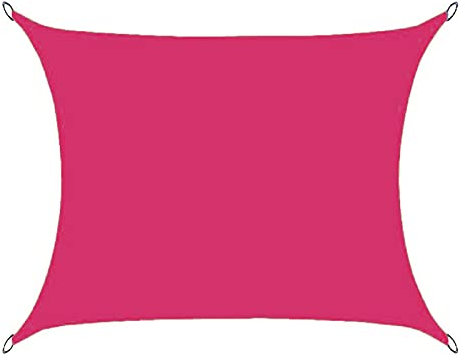 Rechteckiges Sonnensegel for den Außenbereich, wasserdichtes, strapazierfähiges Sonnensegel, Terrassen-Sonnensegel in Handelsqualität, for Außenterrasse und Garten, Hofaktivitäten(Pink,7x6 ft)
