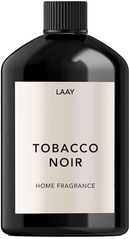 LAAY Diffusor Refill Tobacco Noir 500 ml – Nachfüllflasche Raumduft – Tiefer, würziger Duft mit Tabak & Tonkabohne – Schwarze Kunststoffflasche