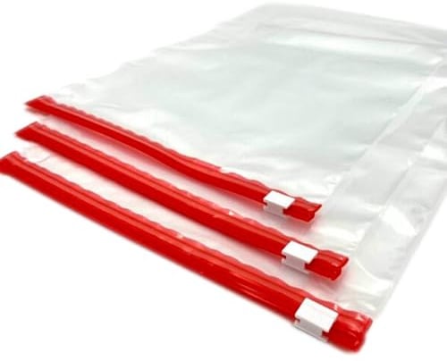 SKIR'CO (20 pz) Sacchetti con chiusura lampo riutilizzabili 23 x 32 cm, richiudibili, in plastica trasparente, con chiusura a cursore, sacchetti per alimenti, adatti al congelatore