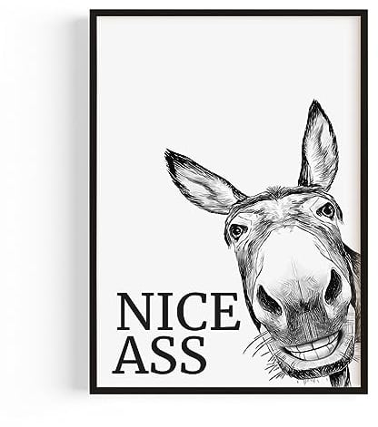 HeimDesign Nice Ass Poster Lustige Bad Deko Modernes Wandbild Funny | Badezimmer Bilder Wall Art für WC Toilette Gäste WC Schlafzimmer Vintage Design