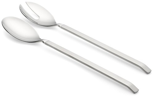 Alessi - 4180/14 N - Dry Posate per insalata in acciaio lucido con manico satinato.