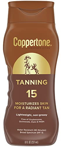 Coppertone Tanning Lotion Sunscreen SPF 15, 8 oz by Coppertone