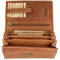 Belli hochwertige Vintage Leder Damen Geldbörse Portemonnaie langes großes Portmonee Geldbeutel aus weichem Leder in Cognac - 17,5x10x4cm (B x H x T)