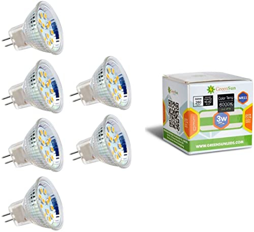 GreenSun Spotlight, GU4 LED Warmweiss, Punktstrahler, LED Glühbirne, Energiesparlampe, MR11 GU4 Mini, LED Lampen 6PCs