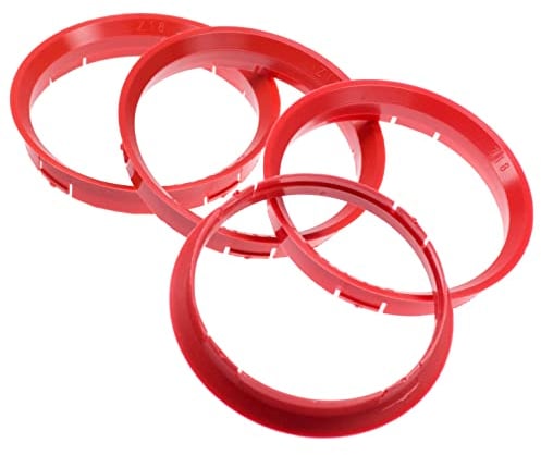 4X Anneaux de centrage 76,0 x 72,6 mm Bagues de Jantes Rouge Made in Germany
