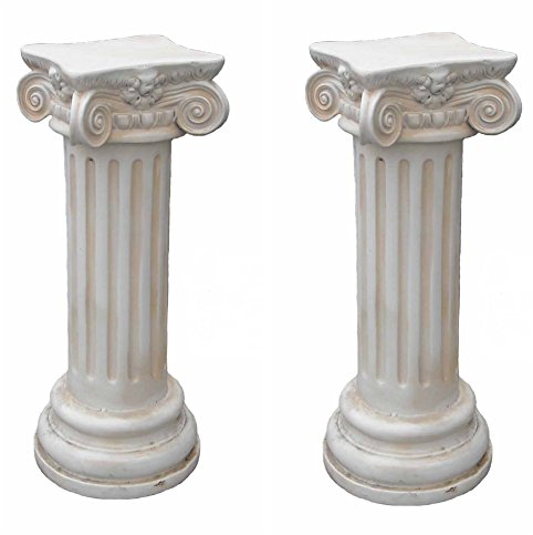 Antikes Wohndesign Spar-Set 2 x Steinsäule Sockelsäule Griechische Blumensäule Gartensäule Figurenständer 104KG Höhe: 73cm