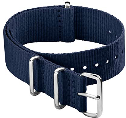 Archer Watch Straps - Klassische NATO-Nylon-Armbänder - Uhrenarmband (Marineblau, 22mm)