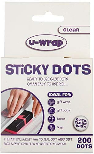 U-Wrap Sticky Dots Double Sided Glue Adhesive Permanent 200 per roll 202180