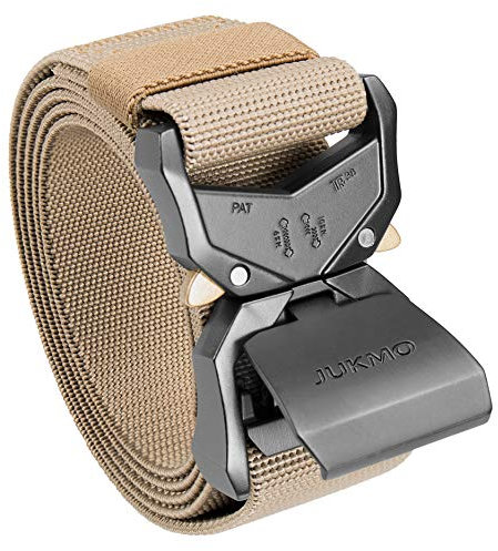 JUKMO Taktischer Gürtel, Militär Wandern 3,8cm Arbeit Gürtel mit Schwere Schnellverschluss Schnalle (Kojote, 125cm)