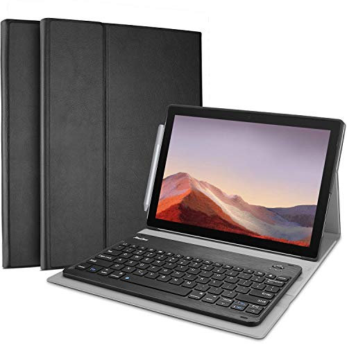 ProCase US Layout Keyboard Case for Surface Pro 7 Plus 2021/Surface Pro 7 /Pro 6 /Pro 5 (2017) /Pro 4 Tablet, Smart Cover with Magnetically Detachable Wireless Keyboard -Black