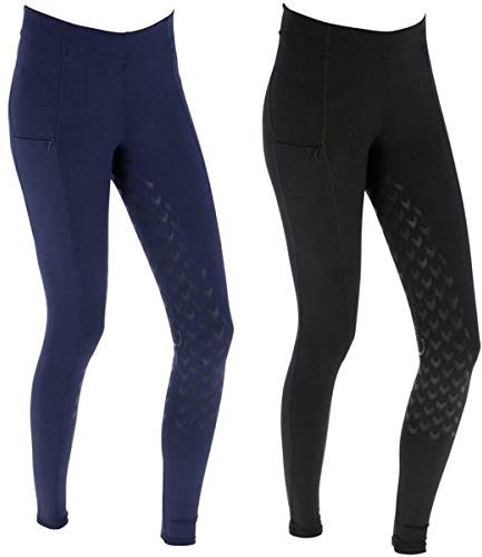 Covalliero Damen Reitleggings Silikon Vollbesatz EQUONA schwarz 36/38