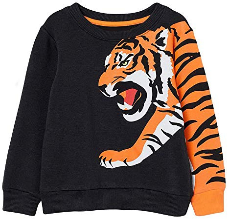 Little Hand Boys Sweatshirt Dinosaur Jumper Crew-neck Long Sleeve Top Shirt Toddler Cotton Casual Pullover Kids Clothes Age 1-7 Years