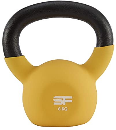 FiNeWaY Cast Iron Kettlebell with Coloured Neoprene Weight Exercise Strength Home Gym Fitness Exercise Kettlebell Workout Training (6)