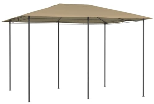 vidaXL Pavillon Gartenzelt Partyzelt Festzelt Gartenpavillon Bierzelt Garten Zelt Outdoor Terrasse 3x4x2,6m Taupe 160g/m² Stahl Stoff
