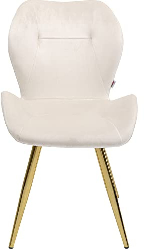 Kare Design Stuhl Viva, Creme, Esszimmerstuhl, Polsterstuhl, Samtoptik, 47cm Sitzhöhe, 82x50x59 cm (H/B/T)