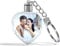 Personalisierter Kristall Foto Schlüsselanhänger mit LED benutzerdefinierter 3D Laser Geätzter Herz Runden Rechteck Geschenk zu Geburtstag Jahrestag Valentinstag Muttertag für Paar Familie Haustier