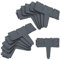 Fiqops Rasenkante Kunststoff 25M Anthrazit 100 Stücke Beeteinfassung Steinoptik Garden Border aus Polypropylen Mähkante Beetumrandung Palisade Garten dekorativ 1 Element BxHxT: 25x23x1 cm