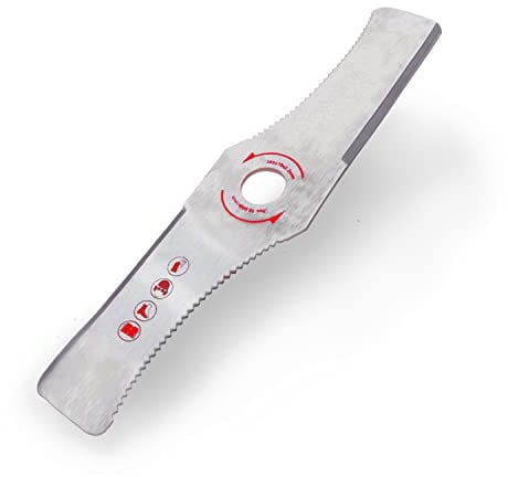 Universale Lama in metallo a 2 denti per decespugliatore, utensili al carbonio SK85 acciaio inossidabile per vegetazione alta e densa, erba secca e ruvida e canne. spessore di 2.2 mm, 305 mm x 70 mm.
