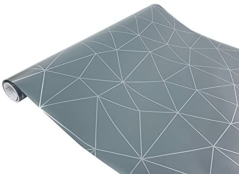 DecoMeister Klebefolien Möbel 45x100 cm | Selbstklebende Möbelfolie dekorativ und wasserfest | Klebefolie nach Maß für Möbelfronten, Schubladen, Küche, Bad und DIY-Projekte | Grau/Silber
