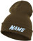 Schnoschi Olivgrüne Strickmütze mit breitem Umschlag (Beanie Mütze) mit Namen Bestickt für Herren, Damen, Jugendliche und Kinder
