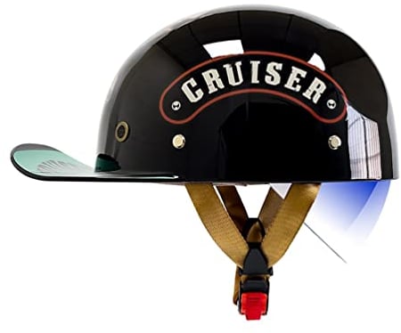 Smilfree Motorradhelm Retro Halbschalenhelm Mit ECE/DOT Zulassung mit Brille Baseball Cap Helm Jethelm Motorrad Cruiser-Chopper-Roller Helm FüR MäNner Und Frauen