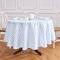Solino Home Leinen Runde Tischdecke 70 Zoll,100% Reines Leinen Himmelblau und Weiß Tischdecke für Frühling, Sommer, Muttertag, Indoor, Outdoor,Capri Ticking Stripe, Handarbeit und Maschinenwaschbar