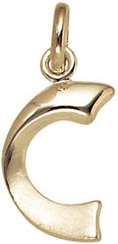 Anhänger Buchstabe C 375 Gold Gelbgold 14,5x8,3mm Halsschmuck Buchstabenanhänger