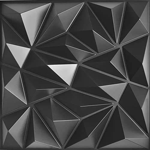 Eurodeco 3D Panels PVC Plastic Panels Wall Panels Gaming Room Wall Ceiling 3D Look Zircon Black PVC 3D Panels
