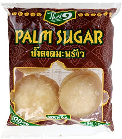 Thai 9 Thai Palm Sugar Blocks for Cooking Baking Desserts Drink 454g HALAL